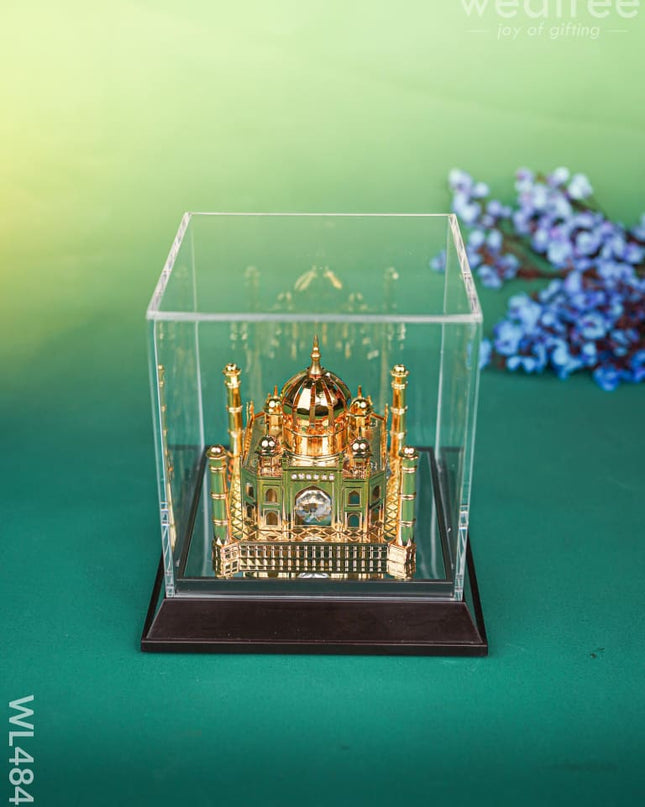 Gold Plated Taj Mahal with Acrylic Cabinet - WL4843 Gold Plated