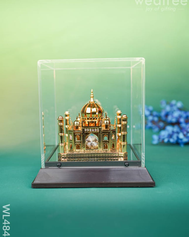 Gold Plated Taj Mahal with Acrylic Cabinet - WL4843 Gold Plated