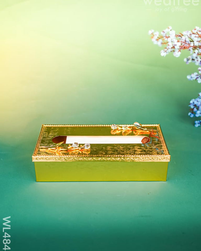 Gold Plated Tissue Box Holder - WL4847 Gold Plated