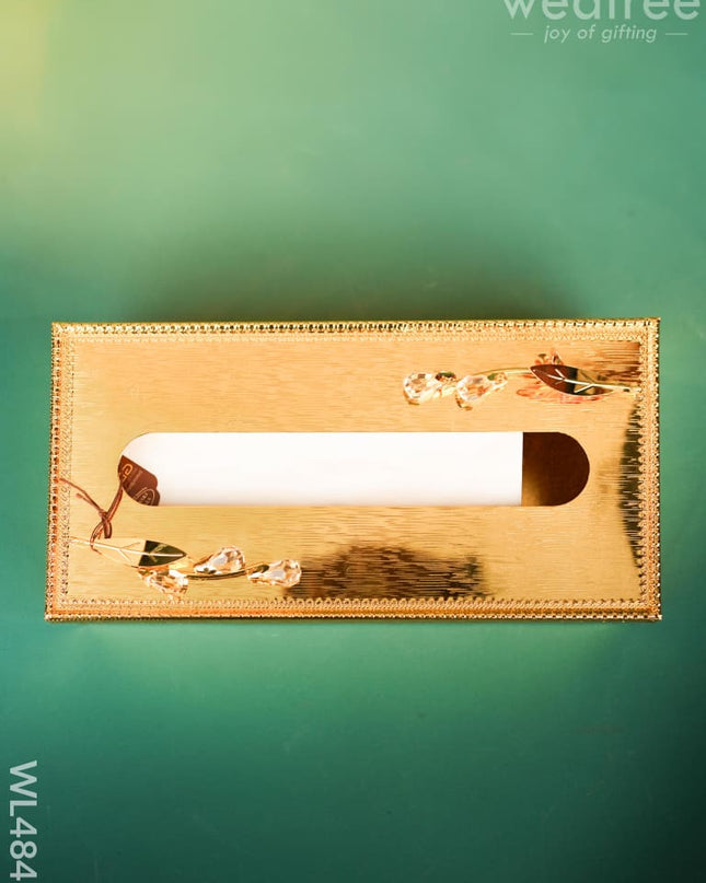 Gold Plated Tissue Box Holder - WL4847 Gold Plated