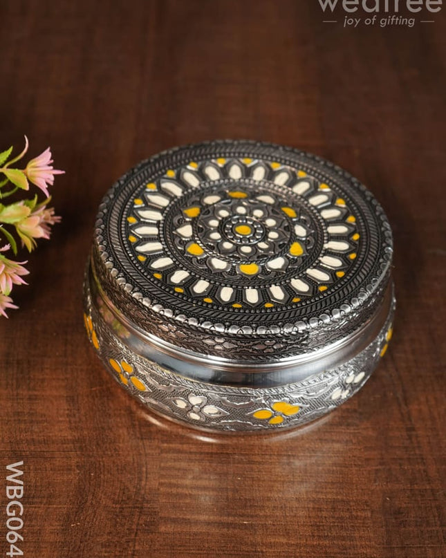 Oxidised Poori Box - 5 Inch Wbg0647 Boxes