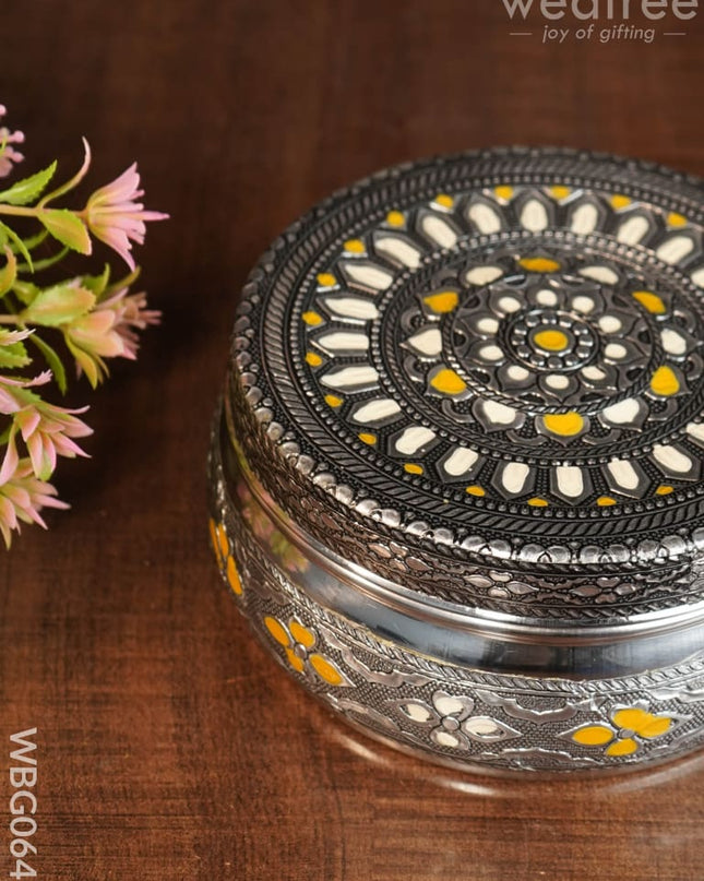 Oxidised Poori Box - 5 Inch Wbg0647 Boxes