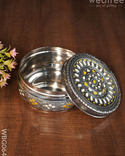 Oxidised Poori Box - 5 Inch Wbg0647 Boxes
