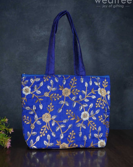 Gold With Silver Embroidery Hand Bag - Wbg0956 Bags