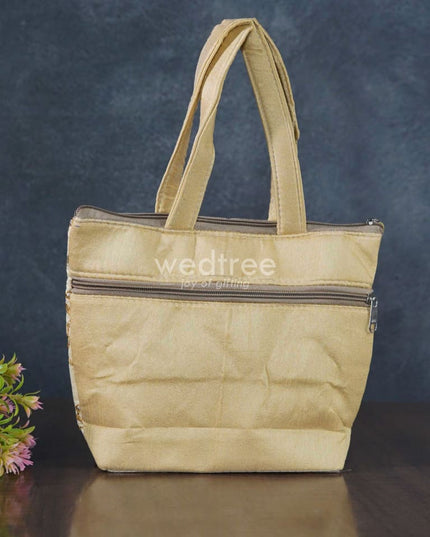 Gold With Silver Embroidery Hand Bag - Wbg0956 Bags