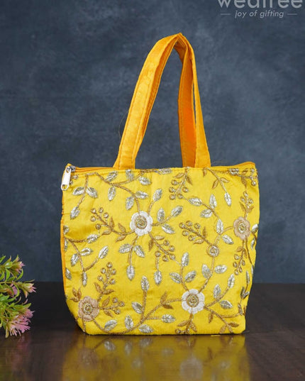 Gold With Silver Embroidery Hand Bag - Wbg0956 Bags
