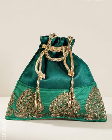 Golden Embroided Potli Bag - WBG0321 - Potli Bags