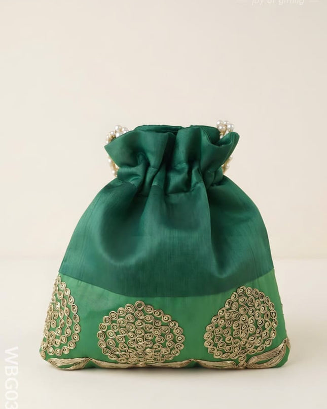 Golden Embroided Potli Bag - WBG0321 - Potli Bags