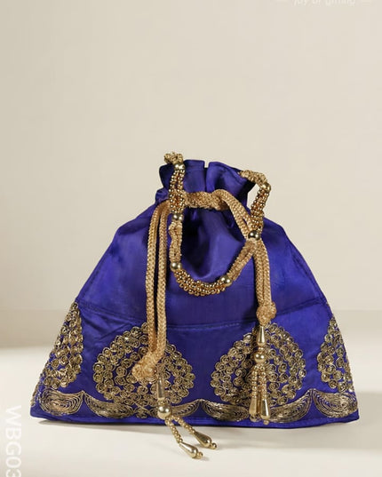 Golden Embroided Potli Bag - WBG0321 - Potli Bags