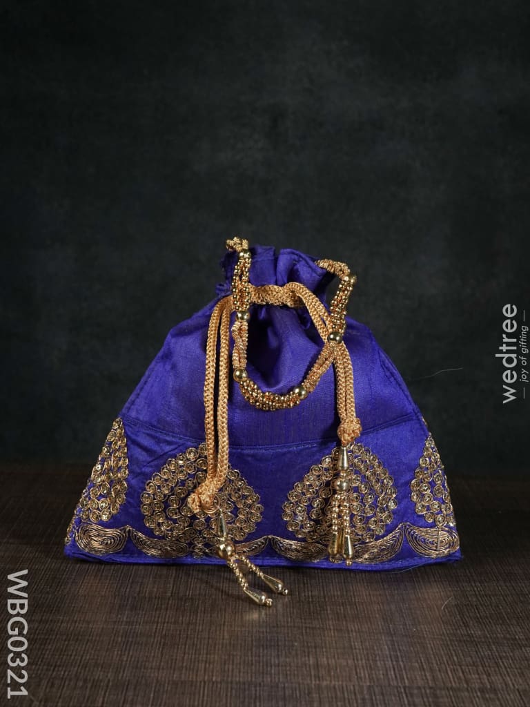 Golden Embroided Potli Bag - Wbg0321 Bags