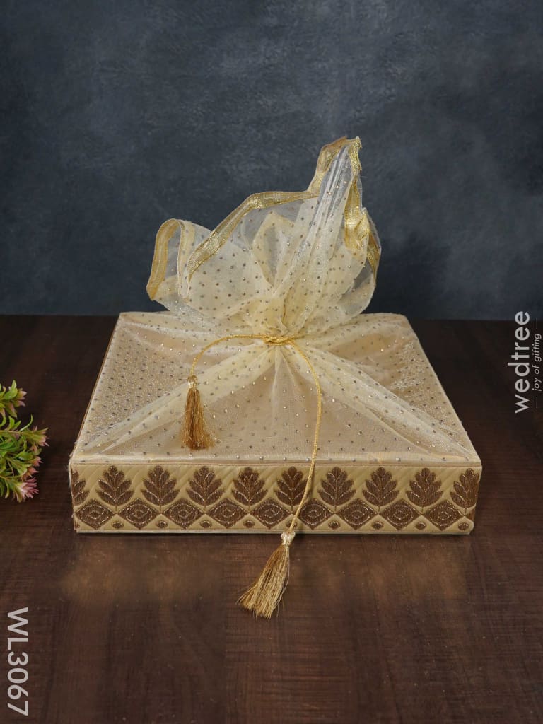 Golden Embroidered Trousseau Baskets - Set Of 3 Wl3067 Wedding Essentials