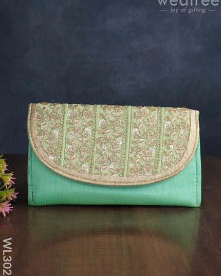 Golden Embroidery Sling Bag With Zardosi Work - Wl3028 Bags