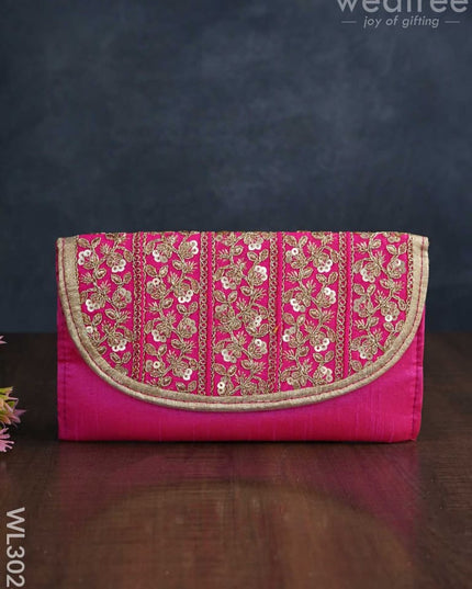 Golden Embroidery Sling Bag With Zardosi Work - Wl3028 Bags