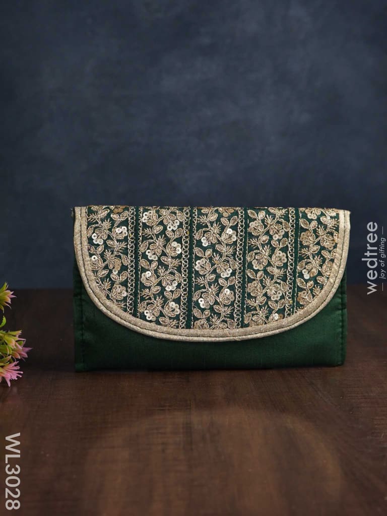 Golden Embroidery Sling Bag With Zardosi Work - Wl3028 Bags