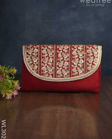 Golden Embroidery Sling Bag With Zardosi Work - Wl3028 Bags