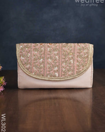 Golden Embroidery Sling Bag With Zardosi Work - Wl3028 Bags