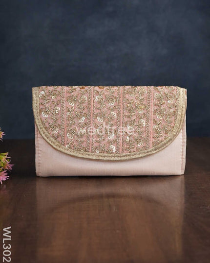 Golden Embroidery Sling Bag With Zardosi Work - Wl3028 Bags