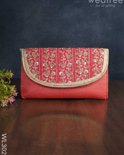 Golden Embroidery Sling Bag With Zardosi Work - Wl3028 Bags