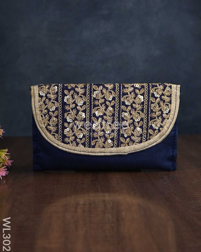 Golden Embroidery Sling Bag With Zardosi Work - Wl3028 Bags