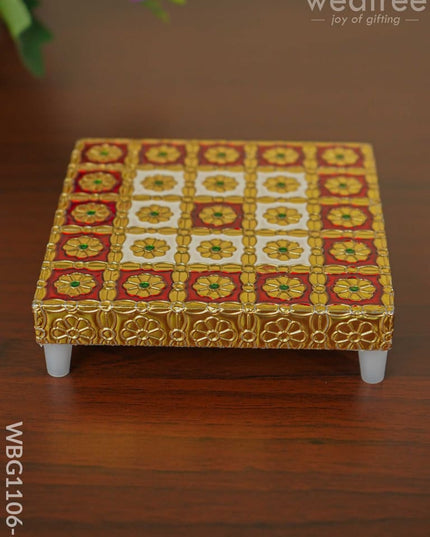 Meenakari Golden Manai - Wbg1106 5X5 Inch Pooja Utilities
