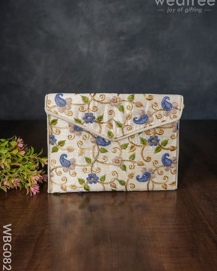 Golden Floral Embroidery Sling Bag - Wbg0828 Clutches & Purses