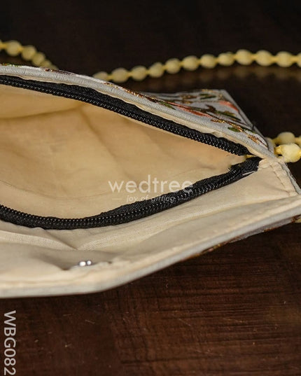 Golden Floral Embroidery Sling Bag - Wbg0828 Clutches & Purses