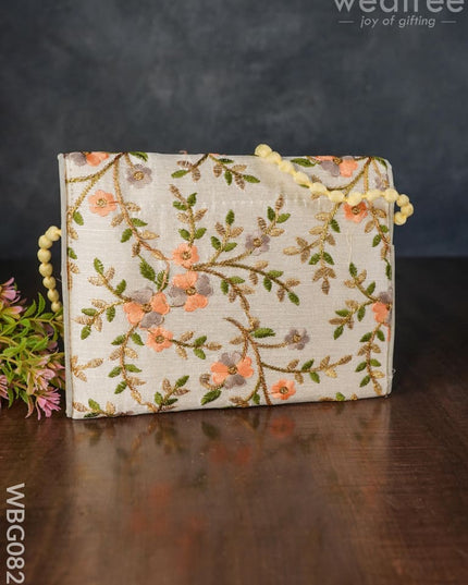 Golden Floral Embroidery Sling Bag - Wbg0828 Clutches & Purses