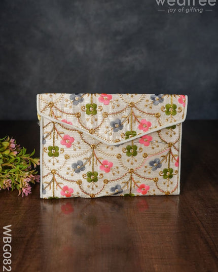 Golden Floral Embroidery Sling Bag - Wbg0828 Clutches & Purses