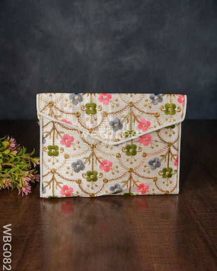 Golden Floral Embroidery Sling Bag - Wbg0828 Clutches & Purses