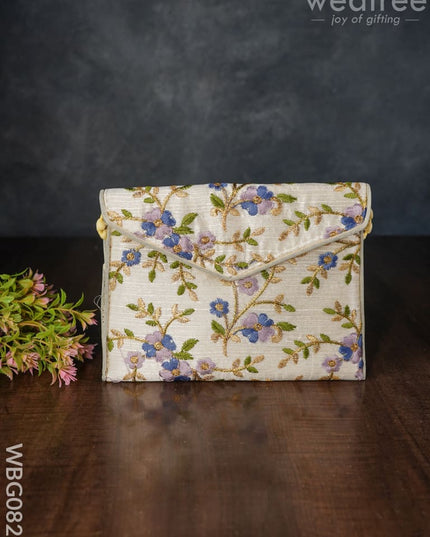 Golden Floral Embroidery Sling Bag - Wbg0828 Clutches & Purses
