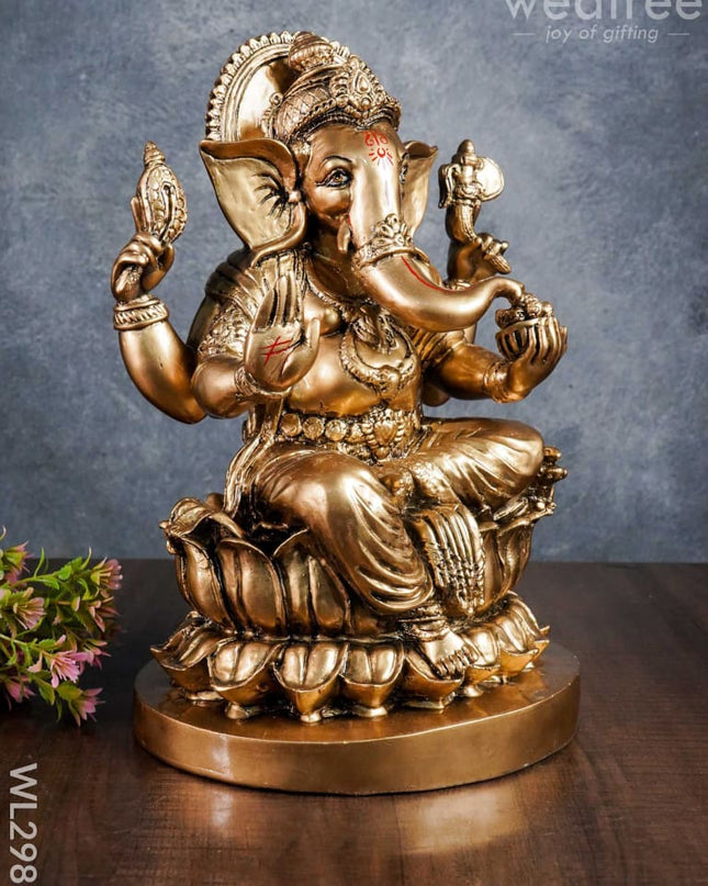 Golden Ganesha Idol - Wl2987 Showpieces