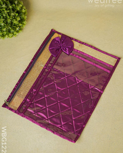 Golden Lace Saree Cover - Wbg1229 Bags