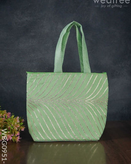 Golden Lace Work Hand Bag - (10X8) Wbg0951 Bags