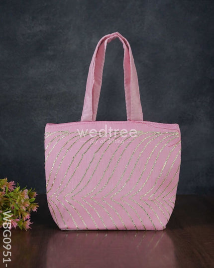 Golden Lace Work Hand Bag - (10X8) Wbg0951 Bags