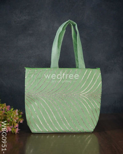 Golden Lace Work Hand Bag - (10X8) Wbg0951 Bags