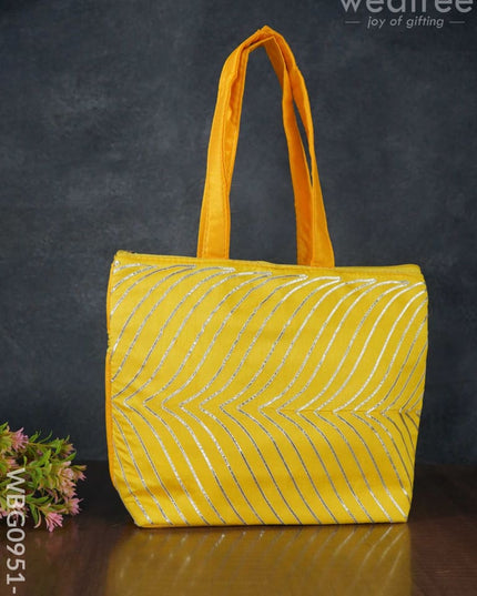 Golden Lace Work Hand Bag - (10X8) Wbg0951 Bags