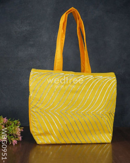 Golden Lace Work Hand Bag - (10X8) Wbg0951 Bags
