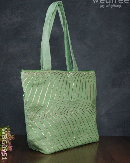 Golden Lace Work Hand Bag - (10X8) Wbg0951 Bags
