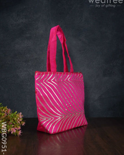 Golden Lace Work Hand Bag - (10X8) Wbg0951 Bags