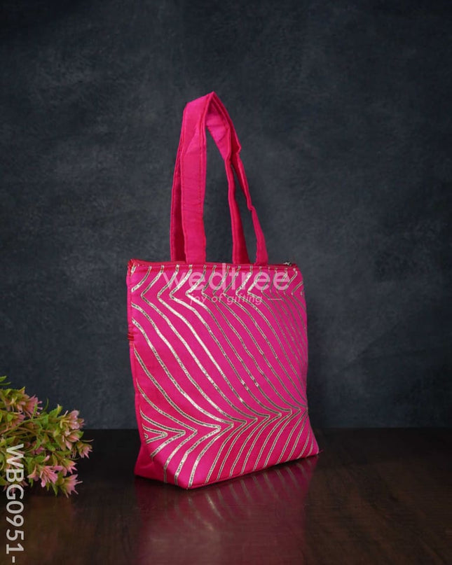 Golden Lace Work Hand Bag - (10X8) Wbg0951 Bags