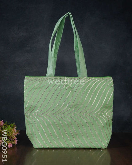 Golden Lace Work Hand Bag - (10X8) Wbg0951 12X9 Inch Bags