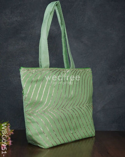 Golden Lace Work Hand Bag - (10X8) Wbg0951 Bags