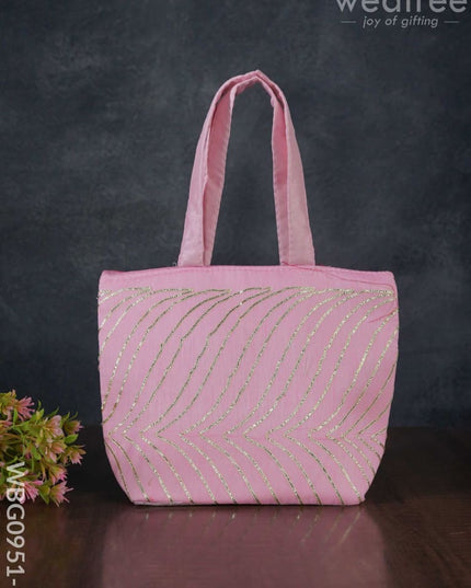 Golden Lace Work Hand Bag - (10X8) Wbg0951 Bags