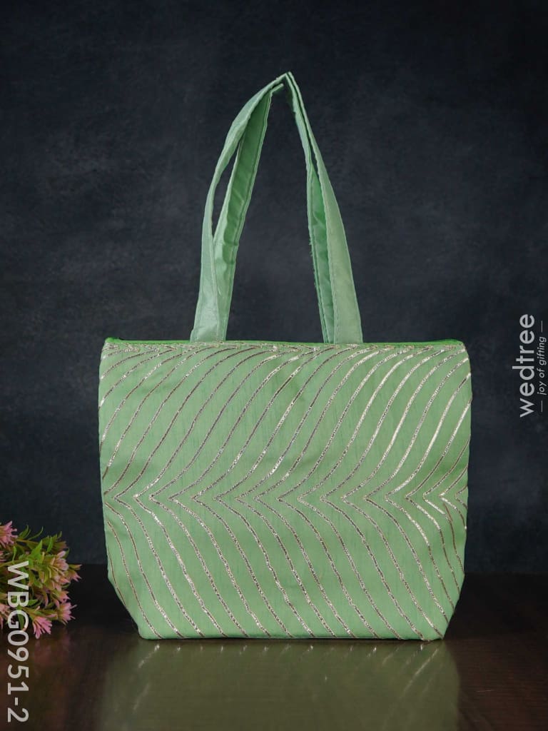 Golden Lace Work Hand Bag - (10X8) Wbg0951 12X9 Inch Bags