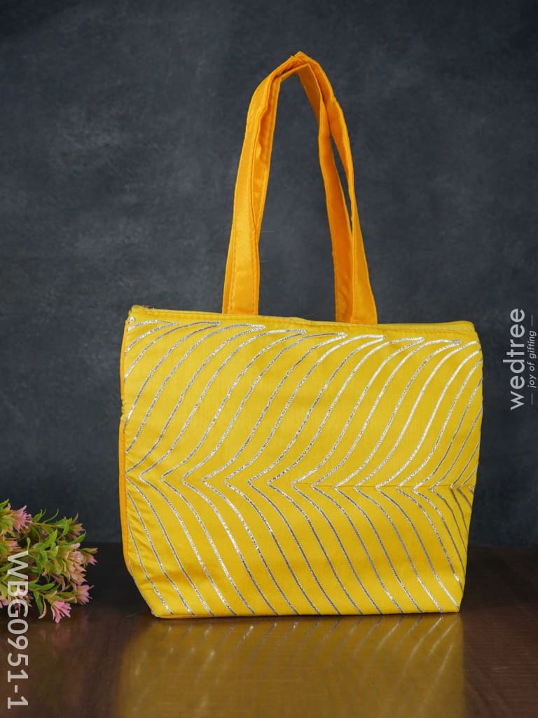 Golden Lace Work Hand Bag - (10X8) Wbg0951 Bags