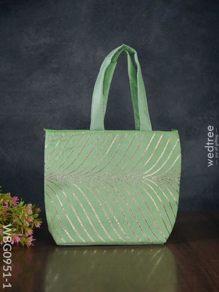 Golden Lace Work Hand Bag - (10X8) Wbg0951 Bags