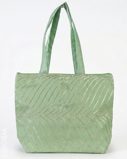 Golden Lace Work Hand Bag - (12x9) - WBG0951-2 - Hand Bags