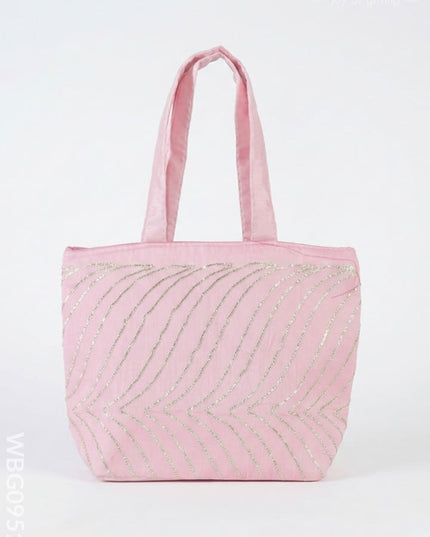 Golden Lace Work Hand Bag - (12x9) - WBG0951-2 - Hand Bags