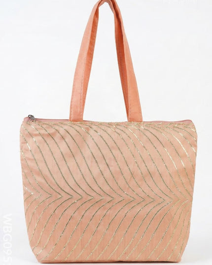 Golden Lace Work Hand Bag - (12x9) - WBG0951-2 - Hand Bags