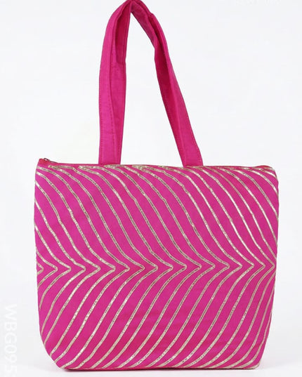 Golden Lace Work Hand Bag - (12x9) - WBG0951-2 - Hand Bags